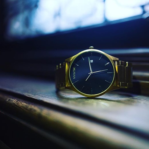 CLASSIC BLACK/GOLD Mvmt Watches granatowy  theClassy.pl
