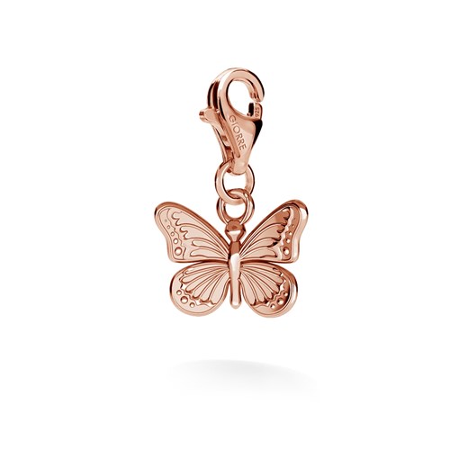 Srebrny charms motyl 925 : Kolor pokrycia srebra - Pokrycie Różowym 18K Złotem