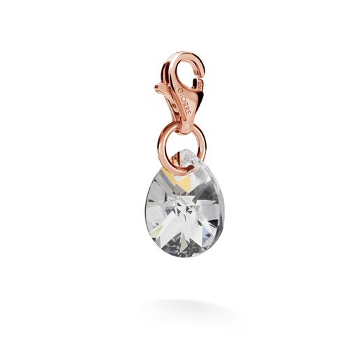 Srebrny charms kryształ swarovski 925 : Kolor kryształu SWAROVSKI - Crystal, Kolor pokrycia srebra - Pokrycie Różowym 18K Złotem