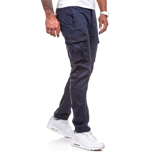 Granatowe spodnie bojówki męskie Denley 8380