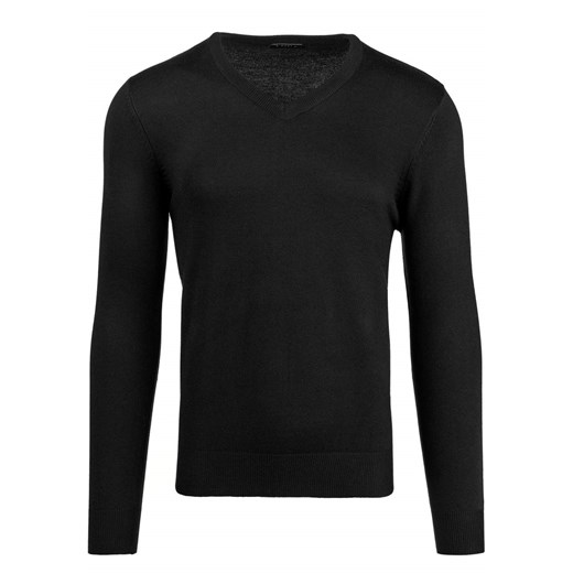 Czarny sweter męski w serek Denley 895