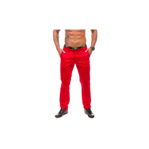 Czerwone spodnie chinosy męskie Denley 2939