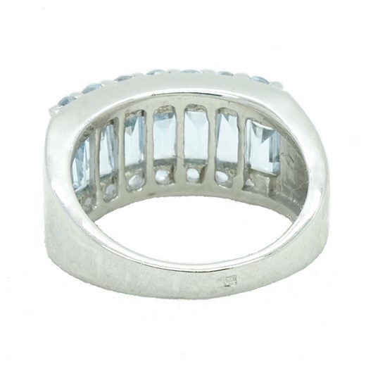 BELINDA  ; Srebrny pierścionek  z blue topaz Braccatta bialy 17 