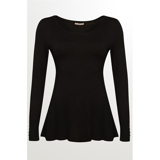 Rozkloszowany sweter z ozdobnymi guzikami czarny Orsay M orsay.com