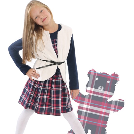 Sukienka z odcinanym dołem i kieszeniami dla dziewczynki 9-12 lat