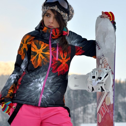 KURTKA NARCIARSKA / SNOWBOARDOWA W KWIATY