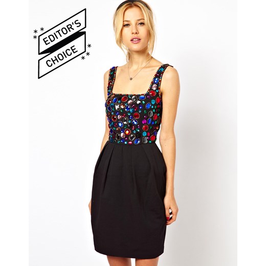 Sukienka Asos Mini With Stone And Sequin Top pandzior-pl-new-vogue bawełniane