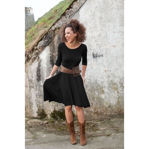 Sukienka SWING czarna brazowy Kokoworld One Size