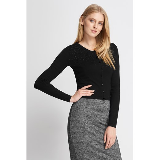 Kardigan z perełkami Orsay czarny XL orsay.com