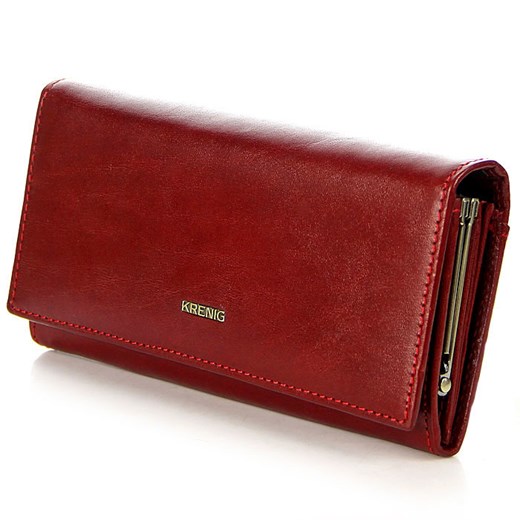 Skórzany portfel damski KRENIG El Dorado 11091 czerwony