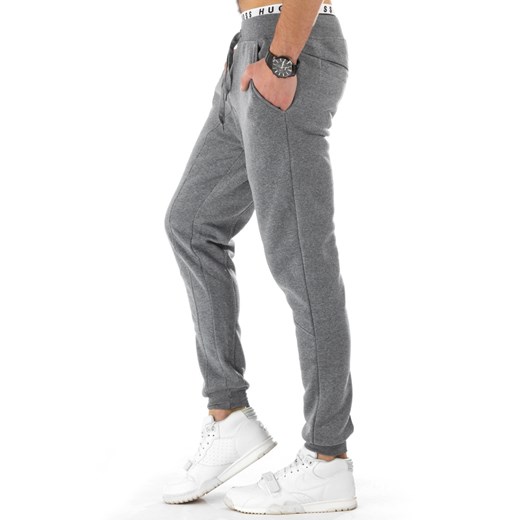 Spodnie męskie dresowe baggy szare (ux0776)   L DSTREET