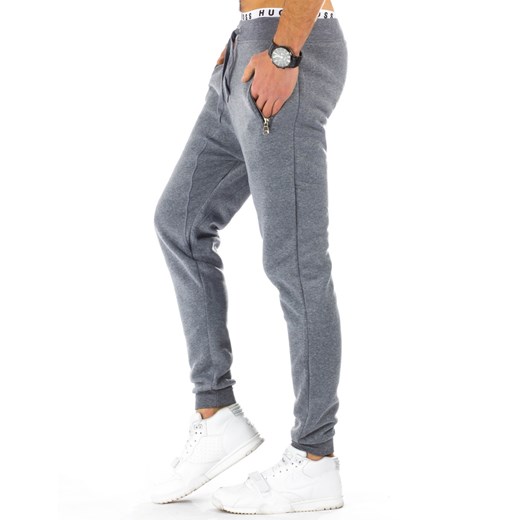 Spodnie męskie dresowe baggy szare (ux0771)   XXL DSTREET
