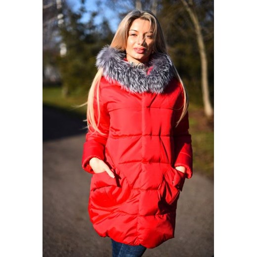 Płaszcz zimowy, bardzo ciepły, kremowy, mod 7066 Multibrand  L FashionGO