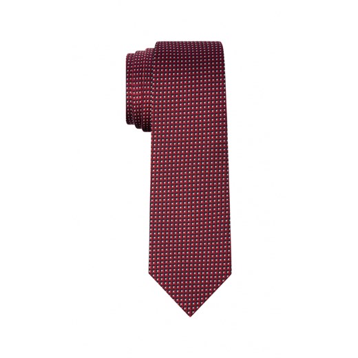 Krawat jedwabny 14 - 2  czerwony  okazyjna cena Próchnik 