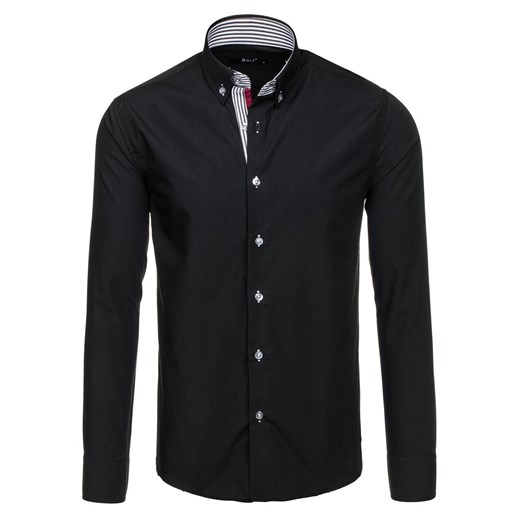 Czarna koszula męska elegancka z długim rękawem Bolf 6943  Denley.pl 2XL promocja  