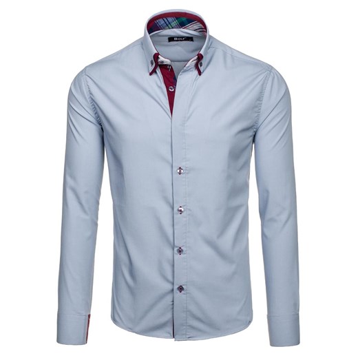 Szara koszula męska elegancka z długim rękawem Bolf 5895 Denley.pl  2XL  promocja 