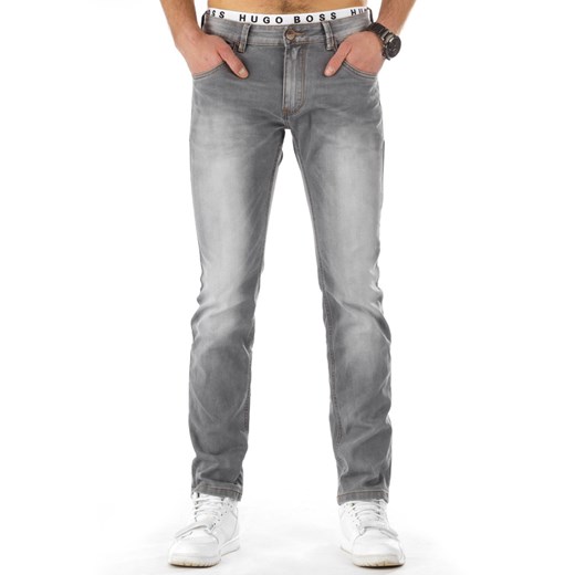 Spodnie jeansowe męskie szare (ux0791) Jeans szary s31 DSTREET