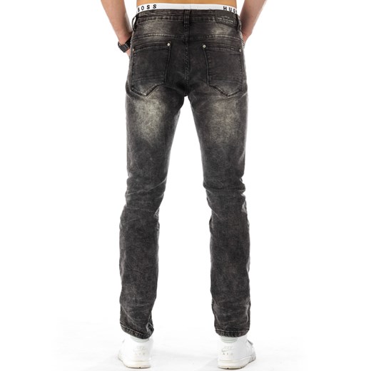 Spodnie jeansowe męskie czarne (ux0790) szary Jeans S30 DSTREET