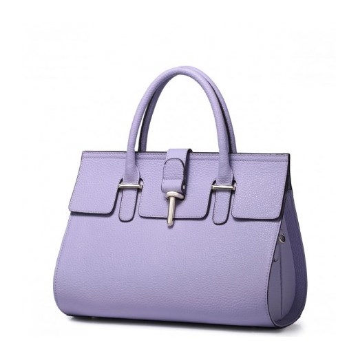 Elegancka torebka z efektownym zamknięciem purpurowa