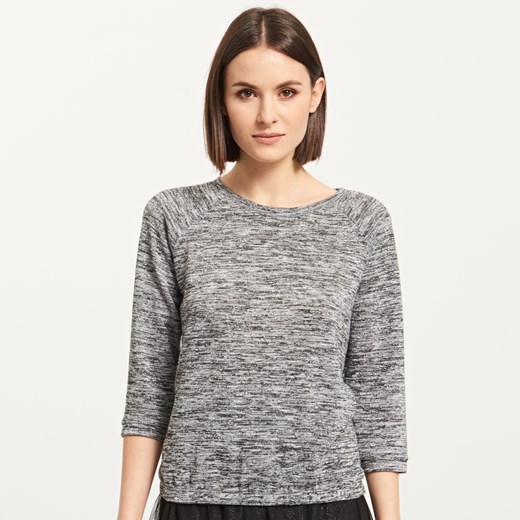 Reserved - Sweter z błyszczącą nitką - Srebrny - damska  Reserved M 