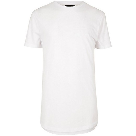 White curved hem longline T-shirt  bialy River Island  
