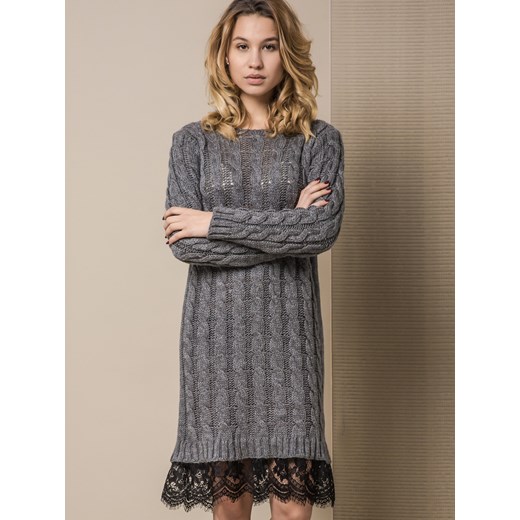 SWETER LEMONADA Z DZIANINY SZARY Yups U