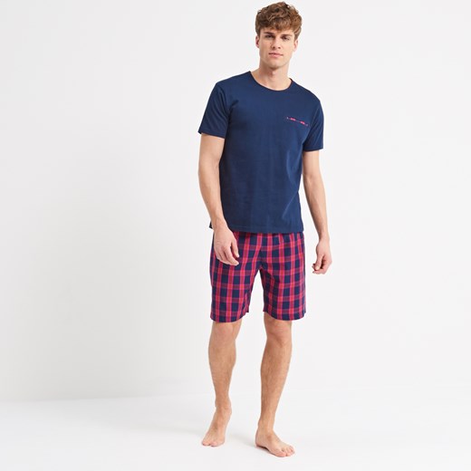 Reserved - Dwuczęściowa piżama - Granatowy - męska granatowy Reserved XL 