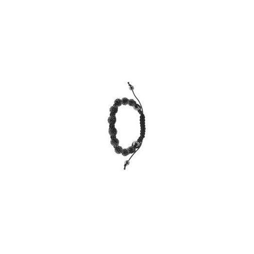Bransoletka sznurkowa pr.925 czarna z krzemem