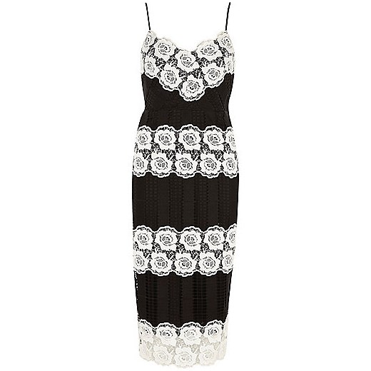 Black and white lace bodycon dress   River Island  