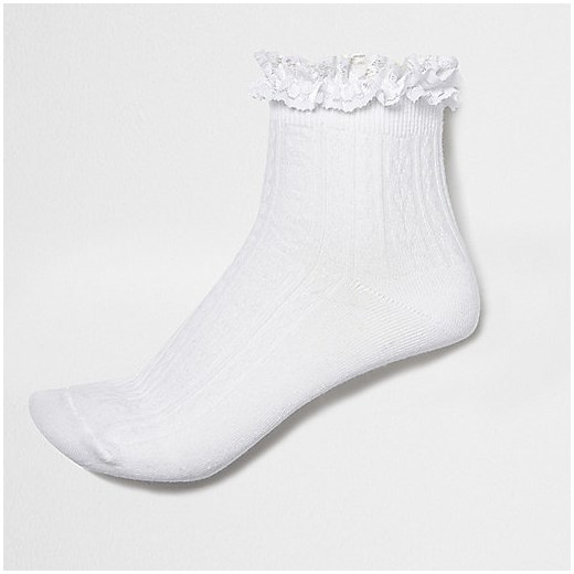 White frilly ankle socks   River Island  