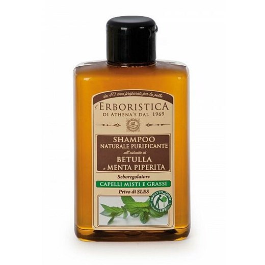 Erboristica Natura szampon do włosów tłustych z ekstraktem z brzozy i mięty pieprzowej 300ml kosmetyki-maya brazowy błyszczący