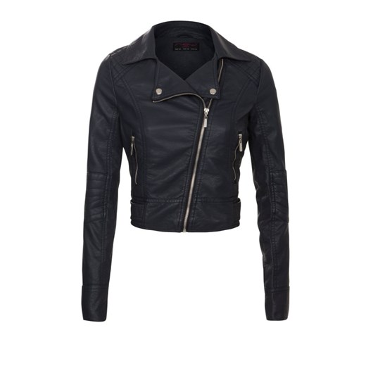 Navy Leather-Look Biker Jacket 
