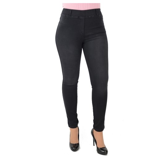 Spodnie jeans czarne rurki guma w pasie