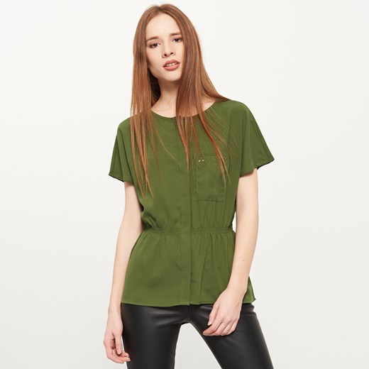 Reserved - Bluzka w militarnym stylu - Zielony - damska Reserved zielony 38 