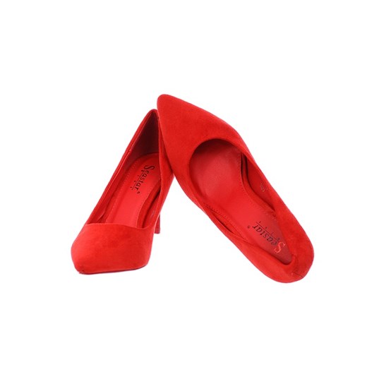Zamszowe czerwone szpilki pomaranczowy Seastar 37 Family Shoes