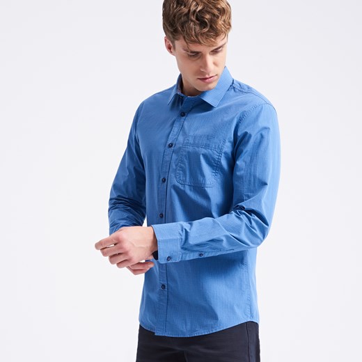 Reserved - Koszula w kratę - Niebieski - męska  Reserved S 