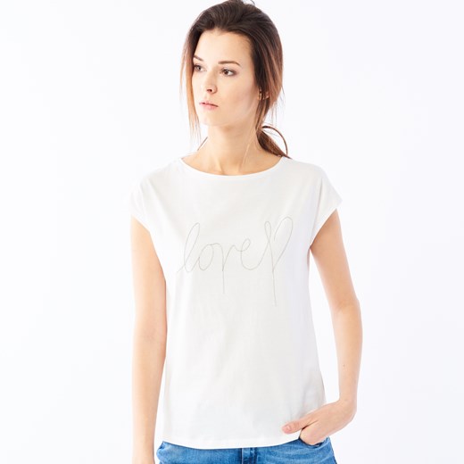 Mohito - Bawełniana koszulka z aplikacją - Biały Mohito bialy XL 