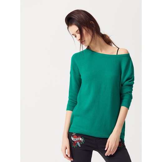 Mohito - Sweter oversize z ozdobnymi suwakami - Zielony zielony Mohito XS 