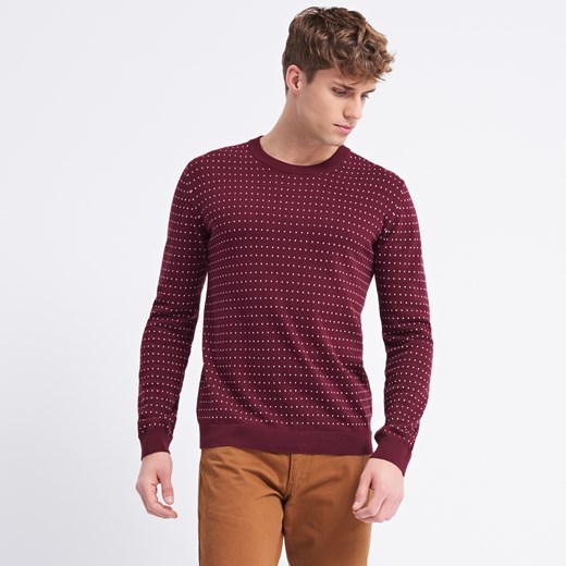 Reserved - Sweter w minimalistyczny wzór - Brązowy  Reserved L 
