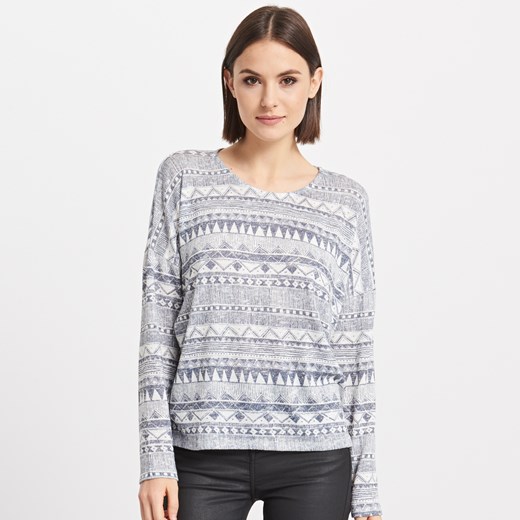 Reserved - Sweter we wzory - Granatowy