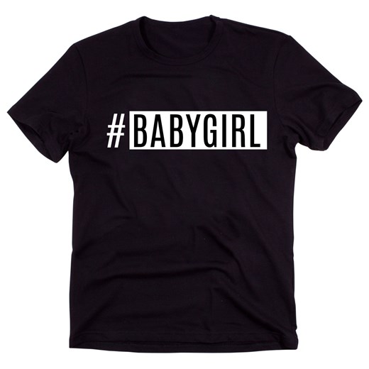 Czarny Klasyczny T-shirt "# BABYGIRL"