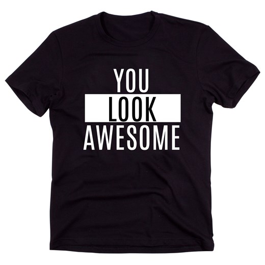Czarny Klasyczny T-shirt "YOU LOOK AWESOME"