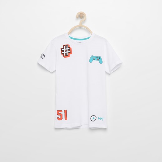 Reserved - T-shirt dla gracza - Biały bialy Reserved 146 