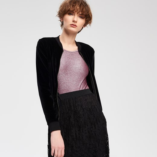 Cropp - Bluza zapinana na zamek - Czarny czarny Cropp L okazja