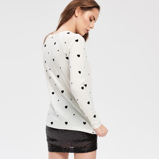 Cropp - Sweter z printem - Kremowy  Cropp M 