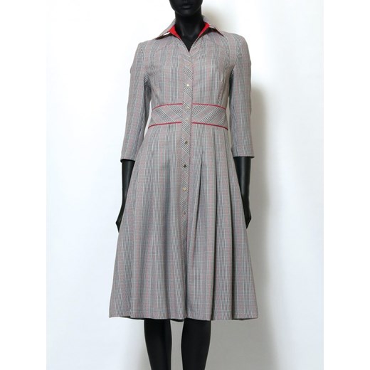 Sukienka szmizjerka w kratę gapa-fashion elastan