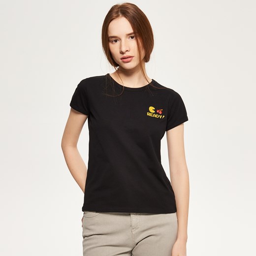 Reserved - T-shirt z aplikacją yfl - Czarny czarny Reserved M 
