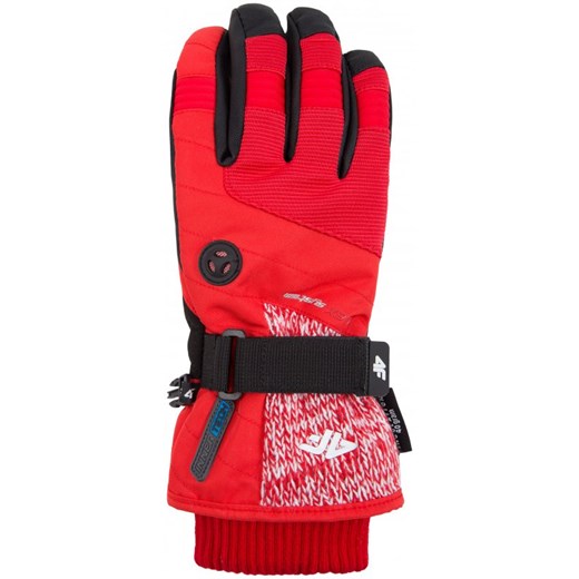 Rękawice narciarskie damskie PZN RED400R - czerwony wiśniowy pomaranczowy 4F  