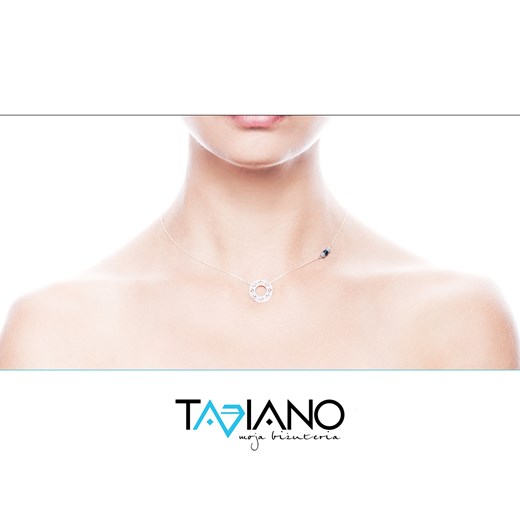 Naszyjnik srebrny, ażurowe koło blaszka, koraliki Taviano  40 wyprzedaż Taviano moja biżuteria 