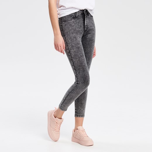Cropp - Marmurkowe jeansy slim fit - Szary Cropp  36 
